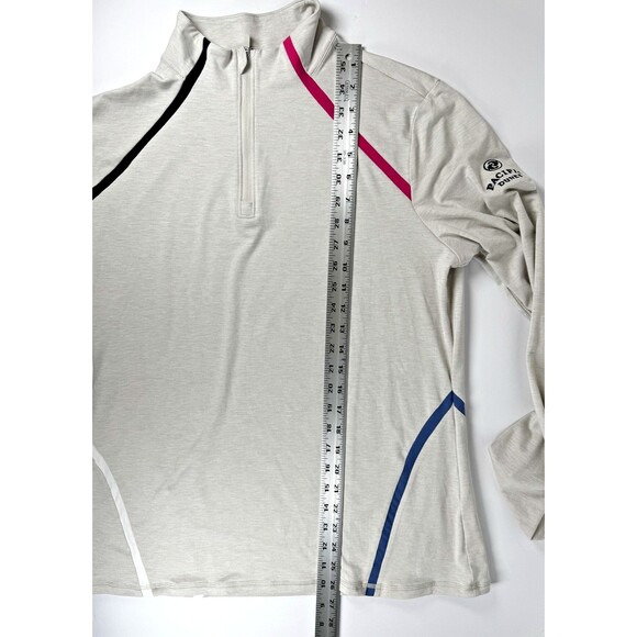 G/Fore Pullover Women XL Gray Pacific Dunes Golf Quarter Zip Lightweight Stretch - Picture 12 of 14